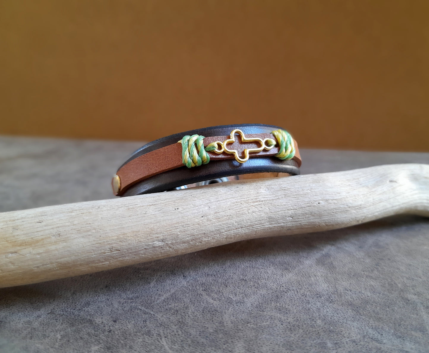 Cross Leather Bracelet, Unisex Gifts for Teens