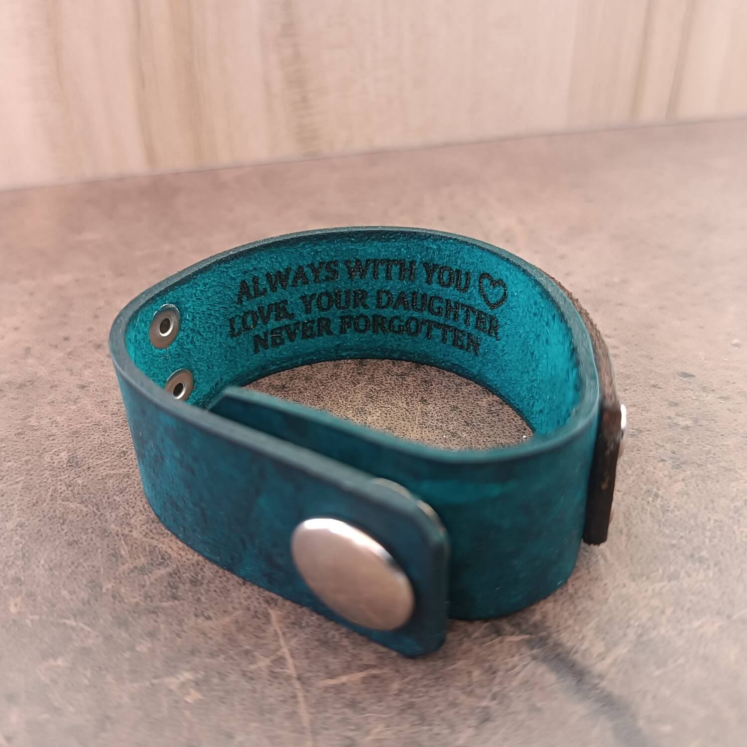 Custom Army Remembrance Bracelet with Hidden Underside Message