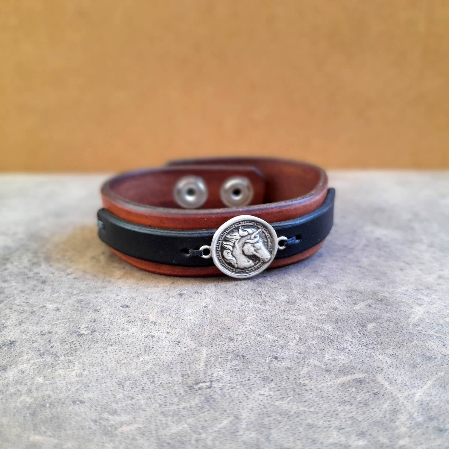 Horse spirit animal bracelet front view for symbolic power