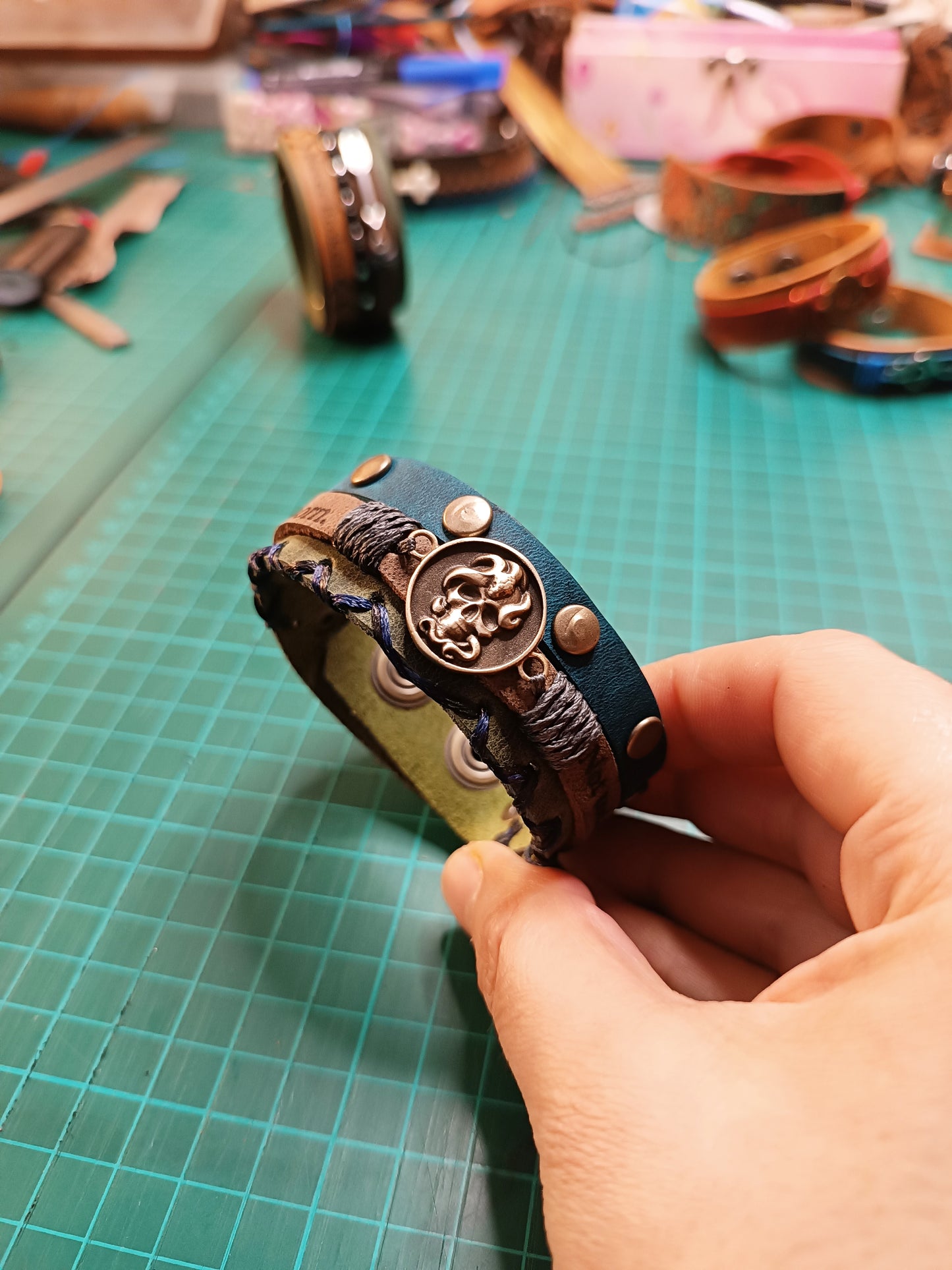 The Unbreakable Spirit Custom Mantra Leather Cuffs