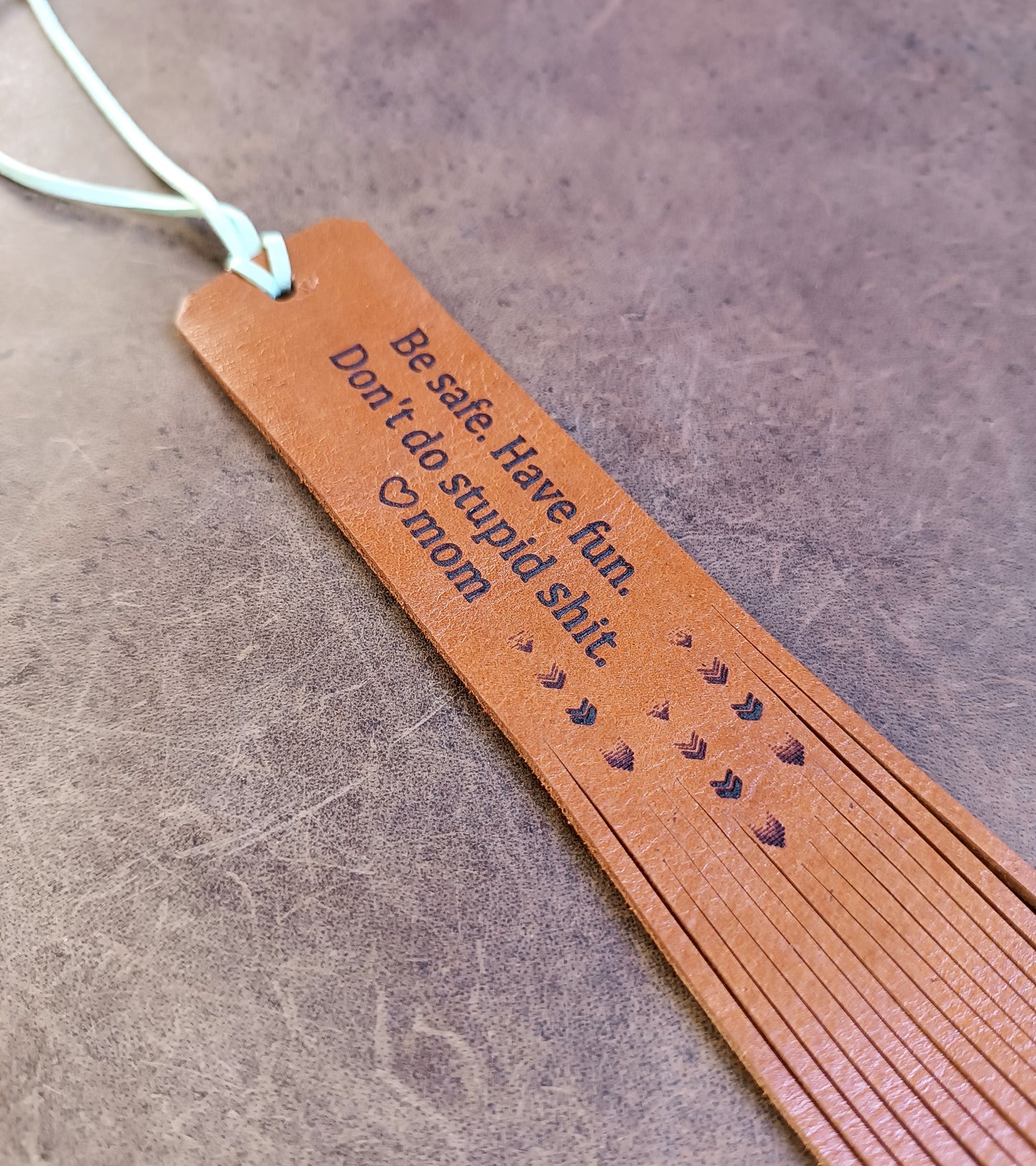 Personalized Leather Bookmark for Long Distance Student
