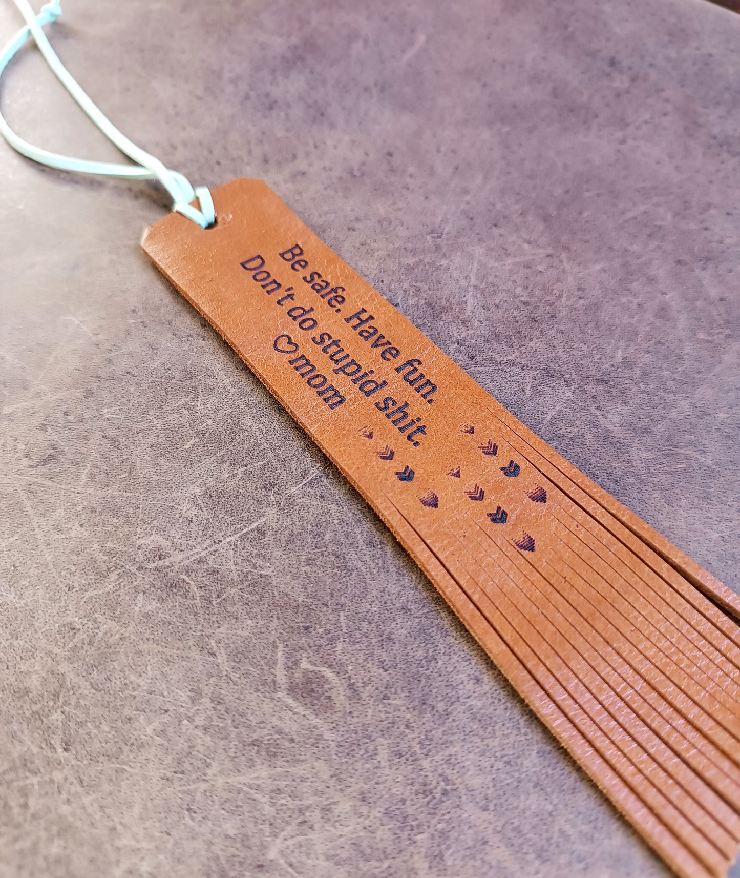 Personalized Leather Bookmark for Long Distance Student