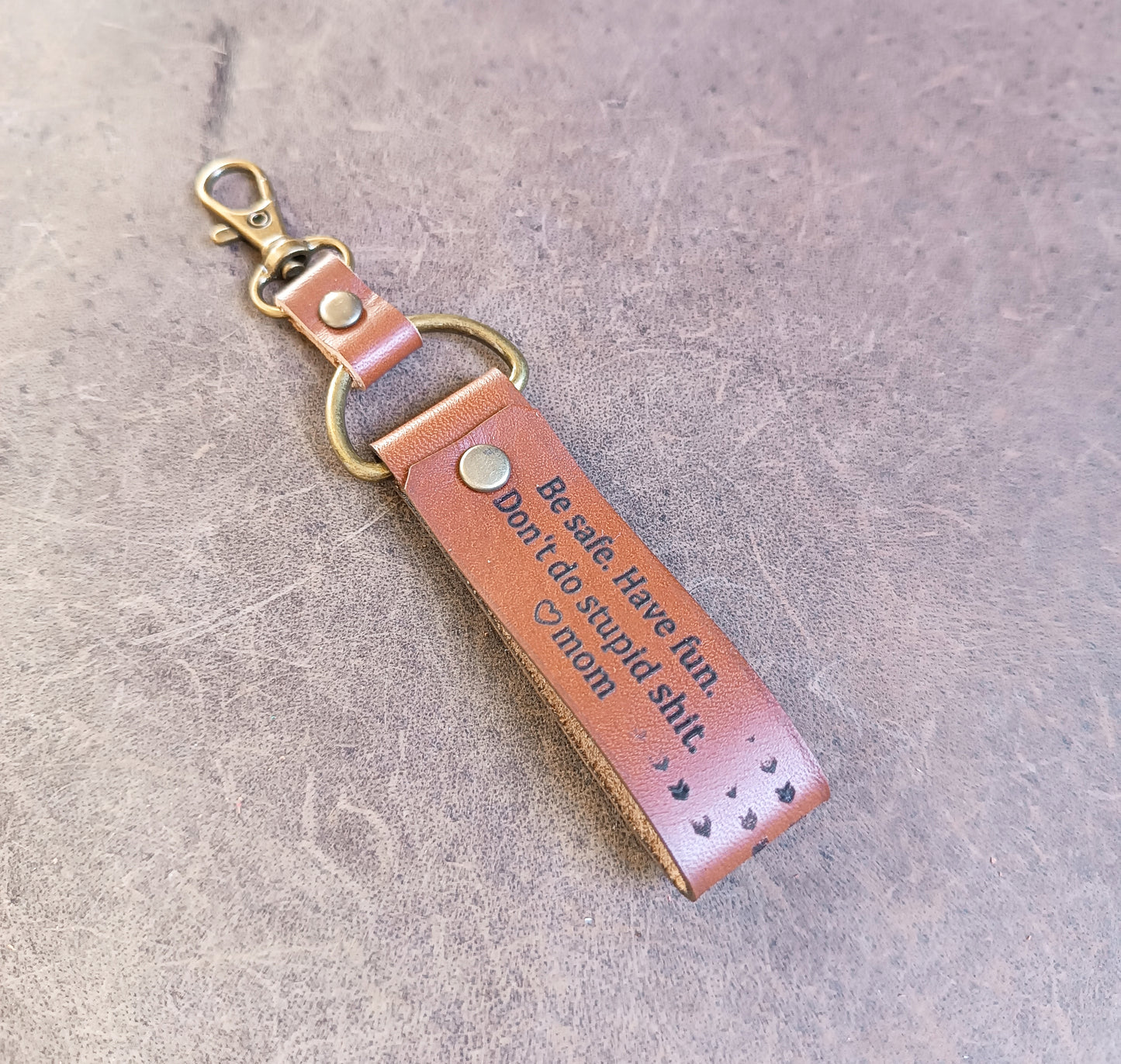 Personalized Leather Keychain for Long Distance Students