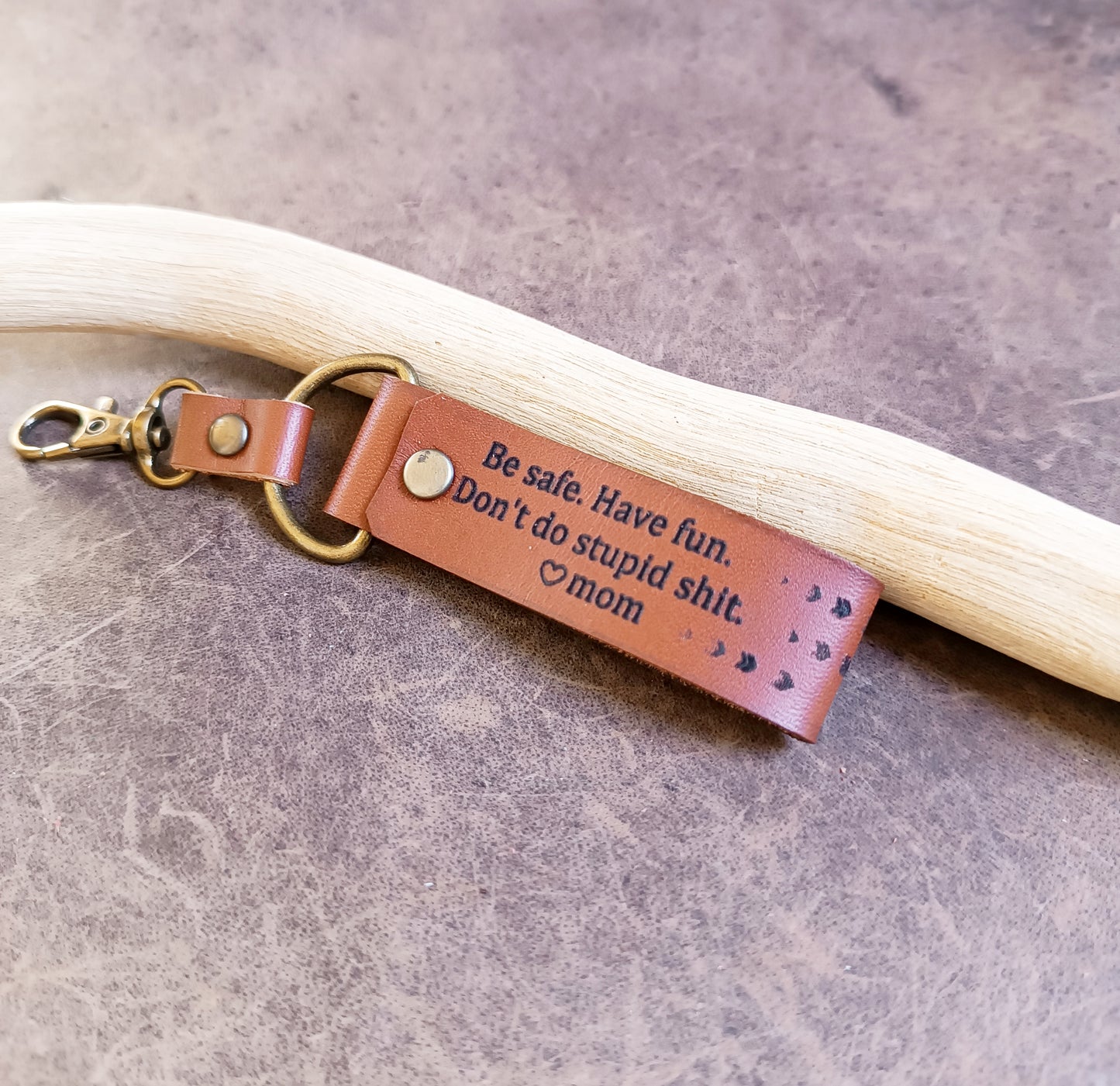 Personalized Leather Keychain for Long Distance Students