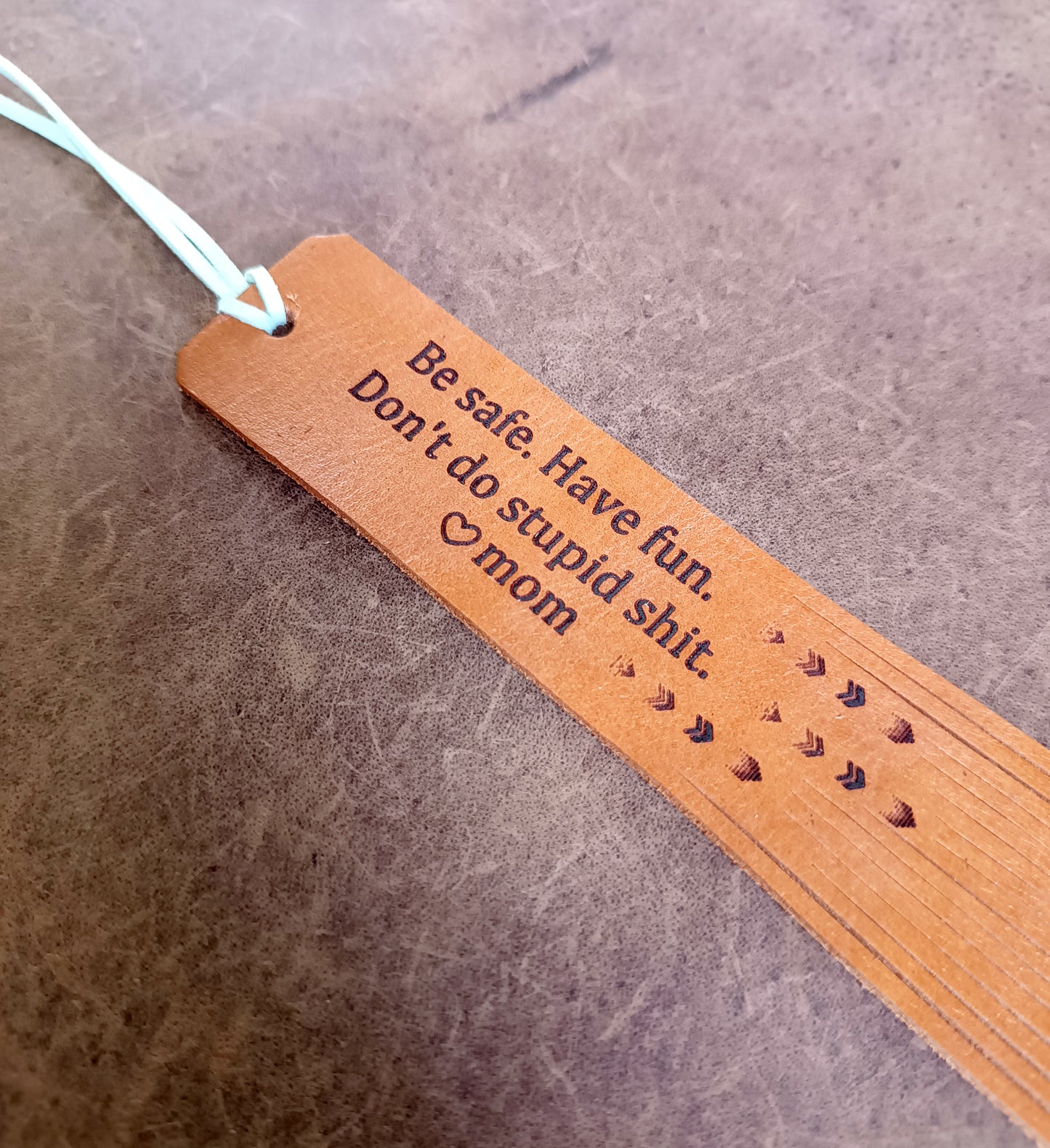 Personalized Leather Bookmark for Long Distance Student