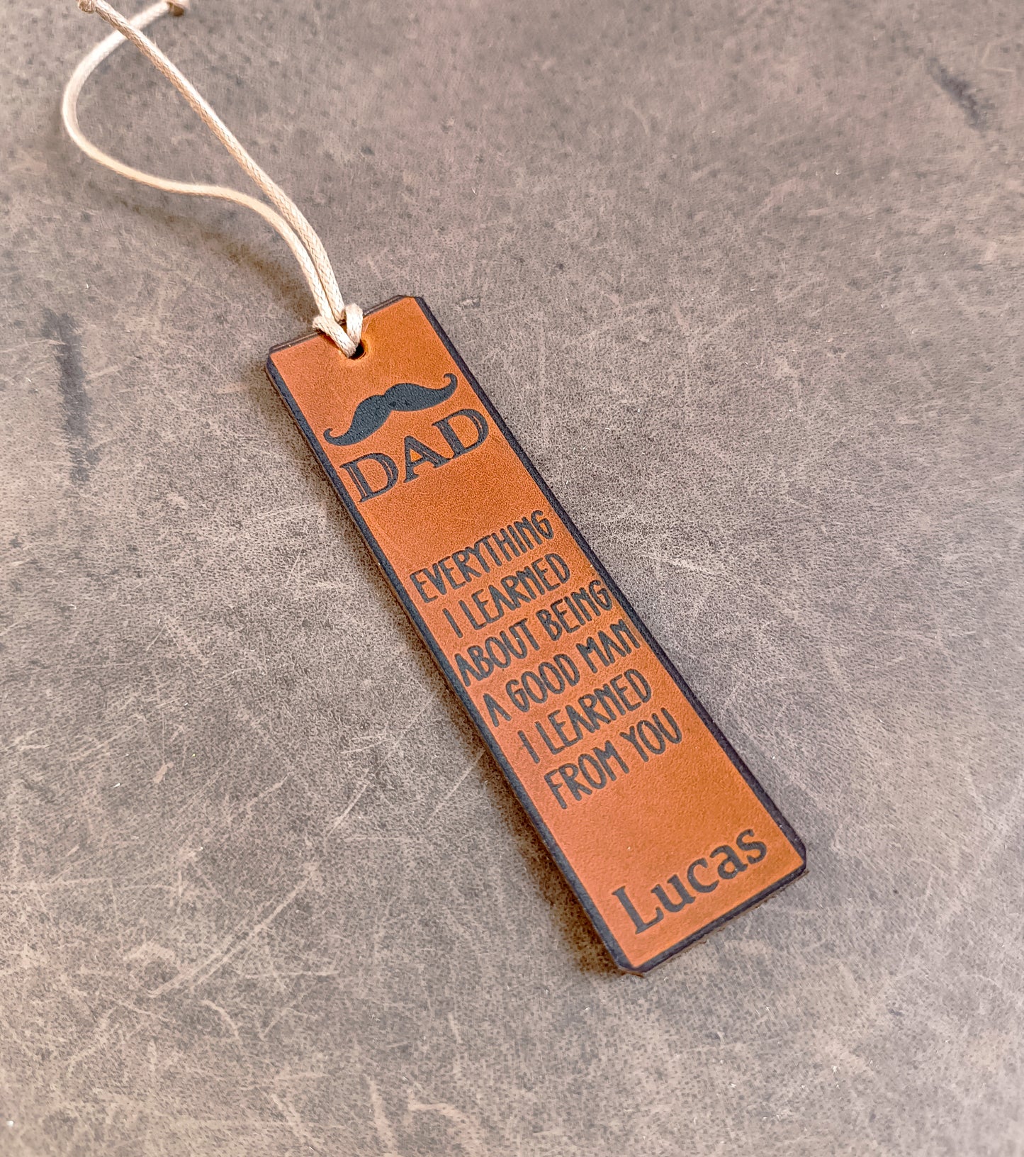 Personalized Dad Leather Bookmark for Father's Day