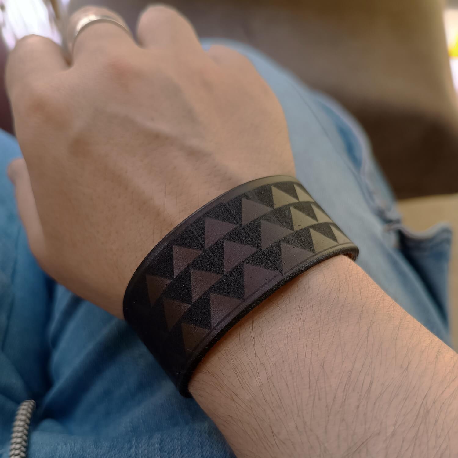 The Samoan Tribal Cuff Worn on Woman's Wrist