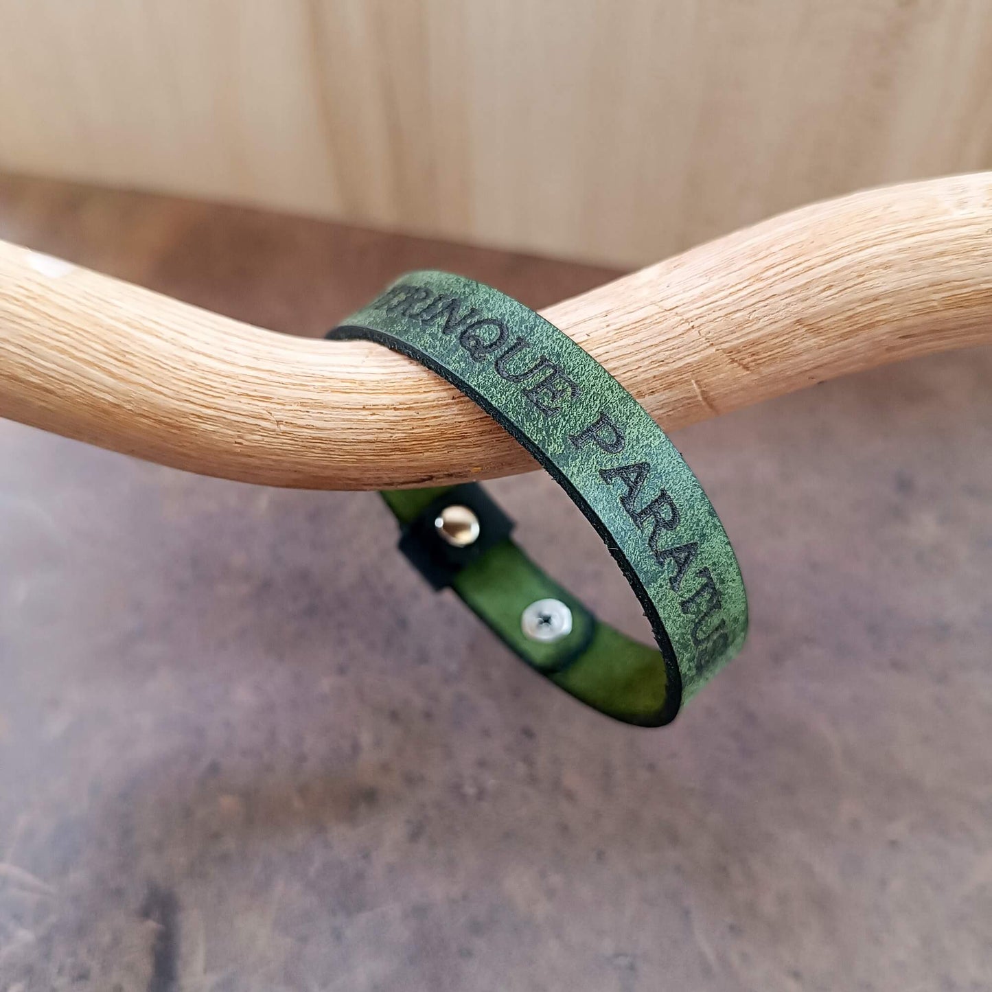 Slim 1.2 cm Watchband Style Leather Cuff with Securing Loop