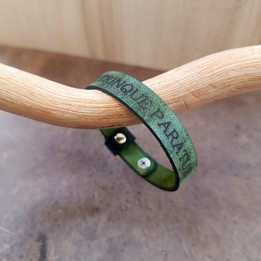 Slim 1.2 cm Watchband Style Leather Cuff with Securing Loop