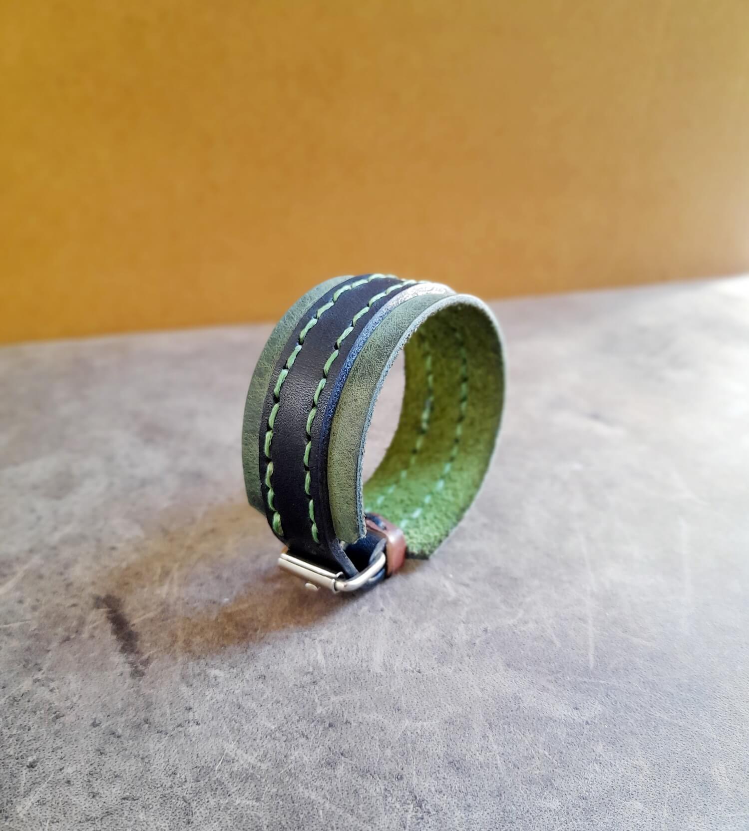 green buckle cuff side view