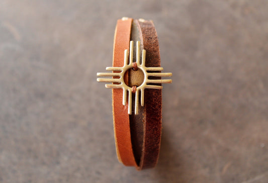 ZIA Sun Charm Leather Bracelet