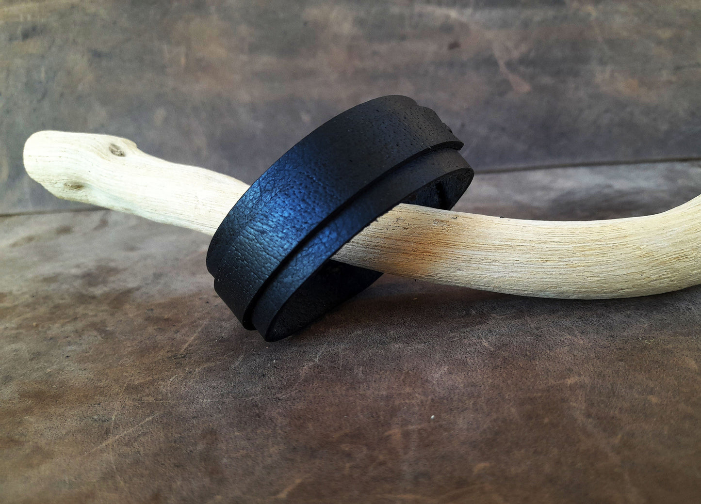 Total Black Leather Bracelet