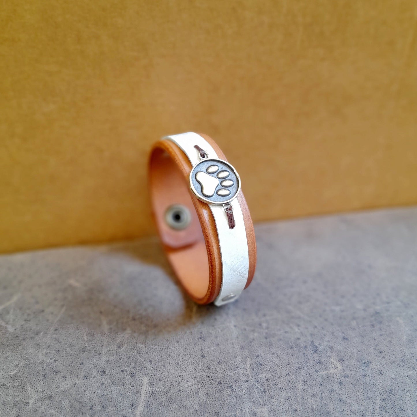 Dog Memorial Leather Bracelet