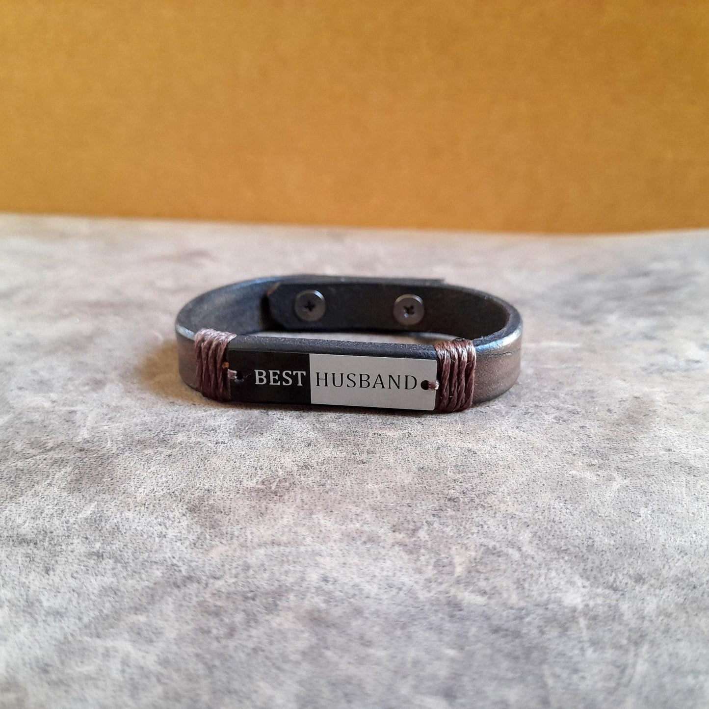 Best Husband Handmade Leather Bracelet, Anniversary Gift