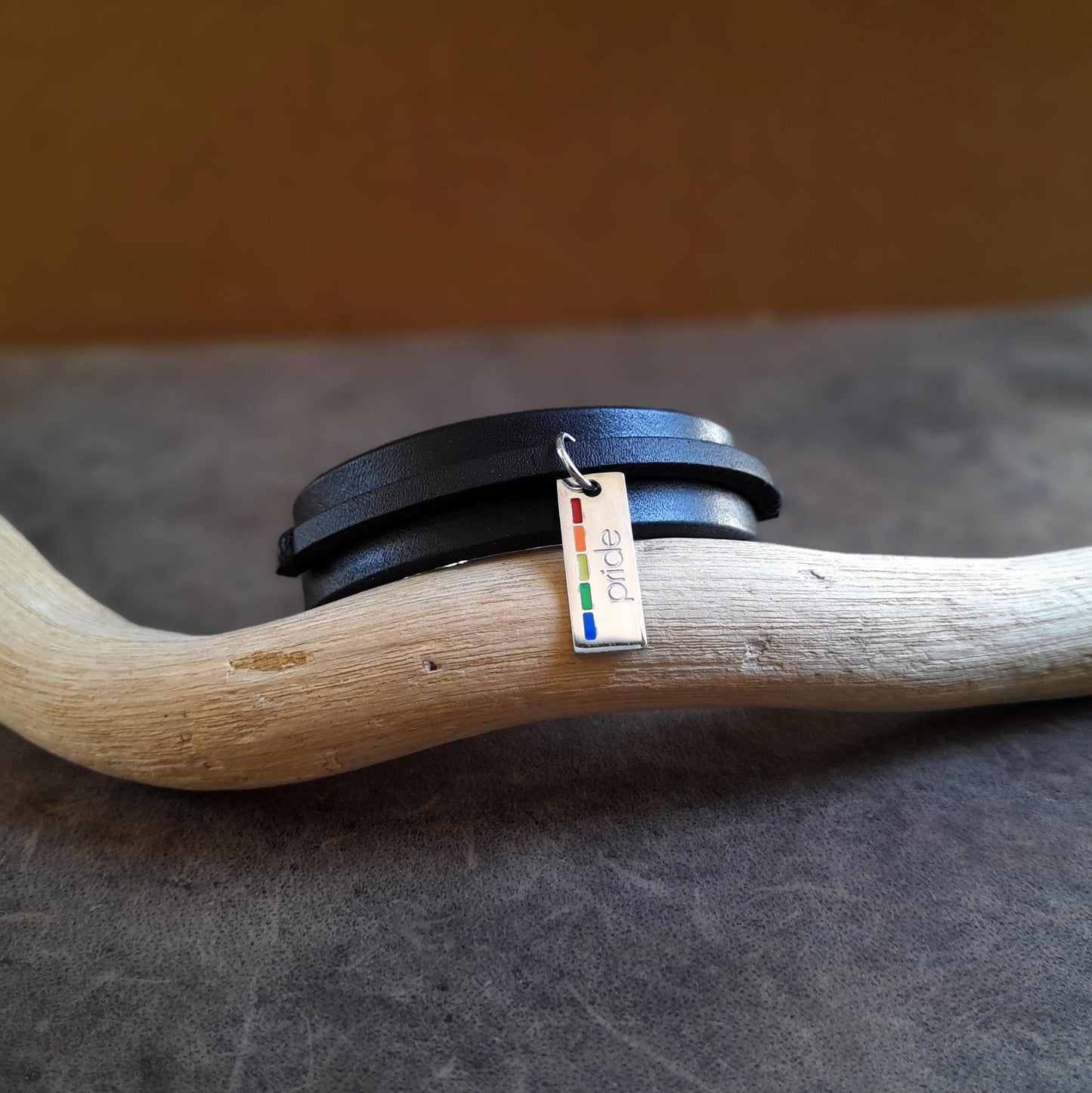 Pride Black Leather Bracelet
