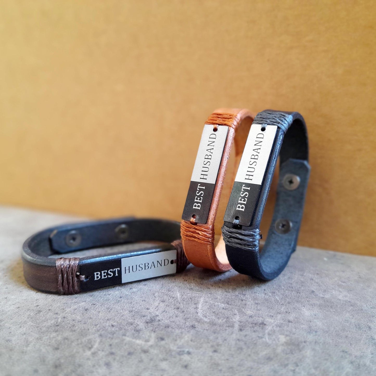 Best Husband Handmade Leather Bracelet, Anniversary Gift