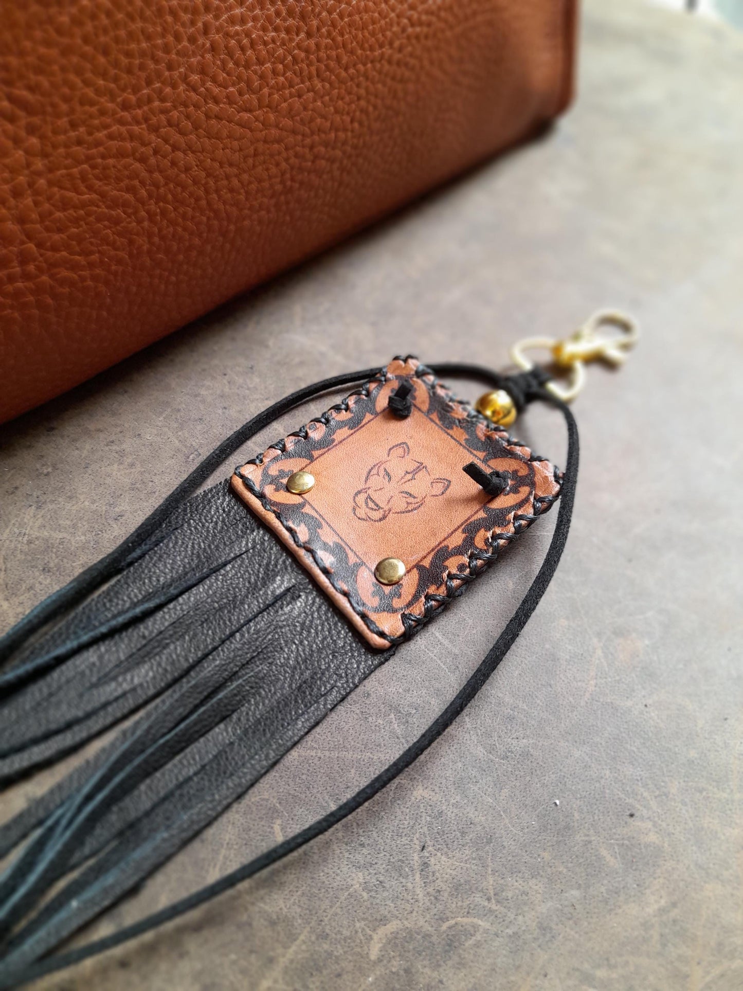 Lioness Leather Bag Charm