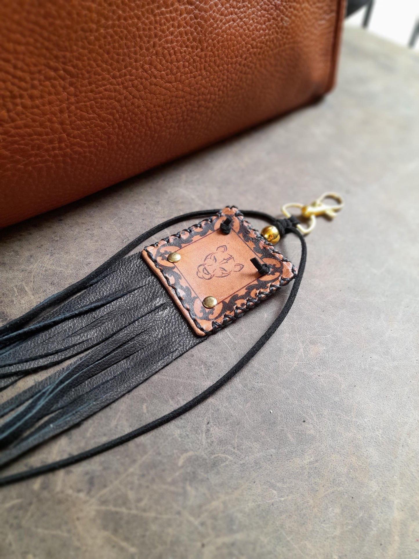 Lioness Leather Bag Charm