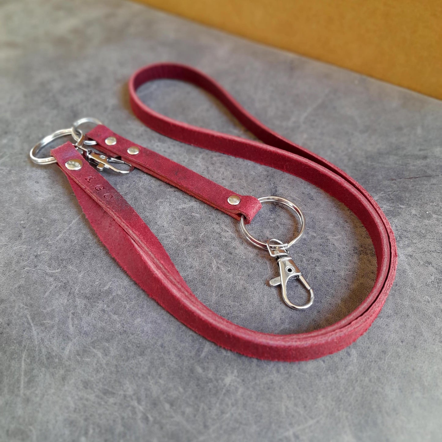 Personalized Leather Lanyard with Removable Extension