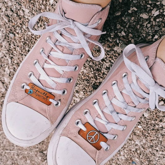 perfectly imperfect and peace symbol tags set - best seller!