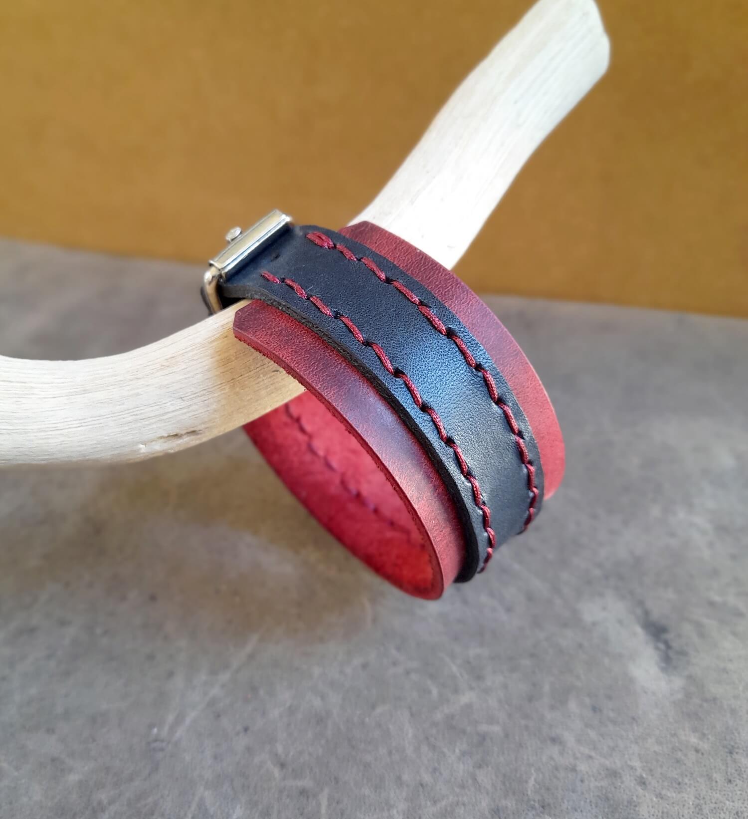 red buckle cuff side view