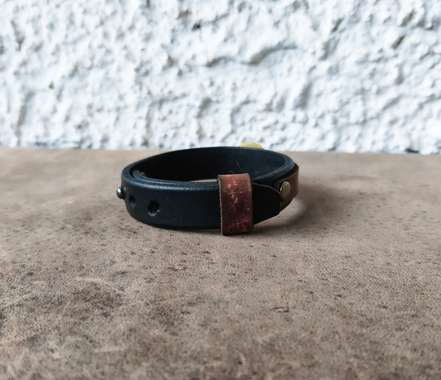 7 Archangels Seal Leather Bracelet Backside View of closure
