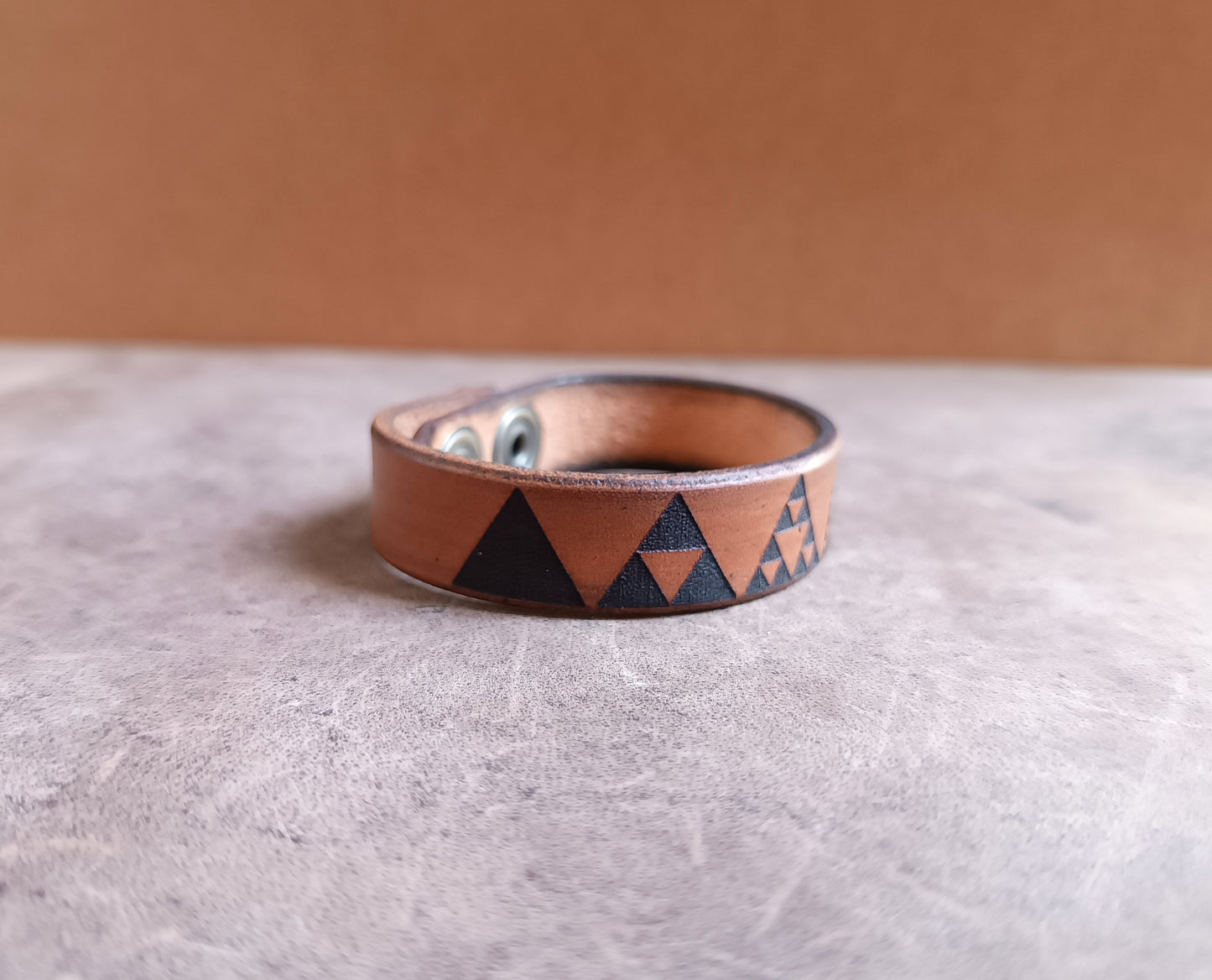 Sierpinski Triangle Leather Bracelet, Math Lover Gift