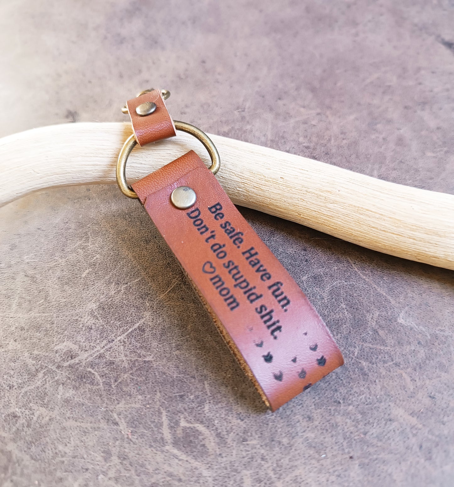 Personalized Leather Keychain for Long Distance Students