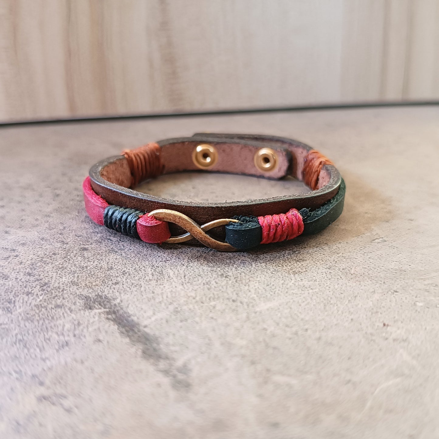 Unisex Minimalist Infinity Leather Bracelet