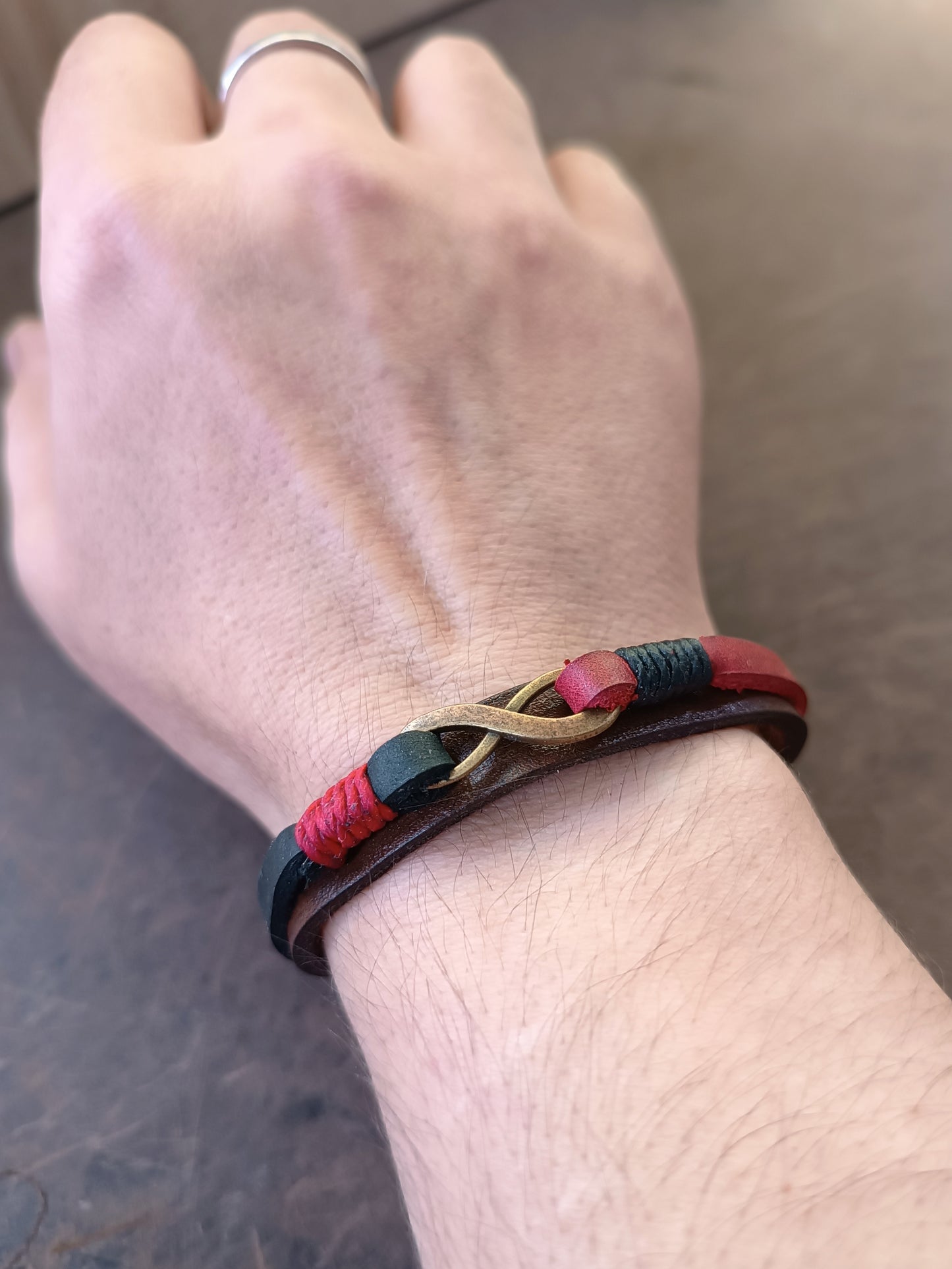 Unisex Minimalist Infinity Leather Bracelet