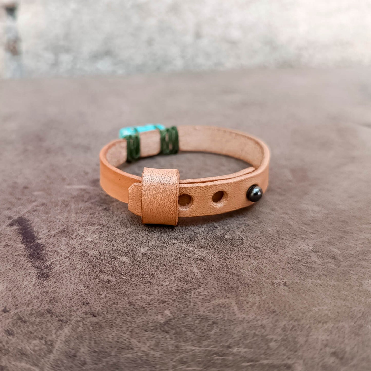 imperial jasper leather bracelet backside closure view