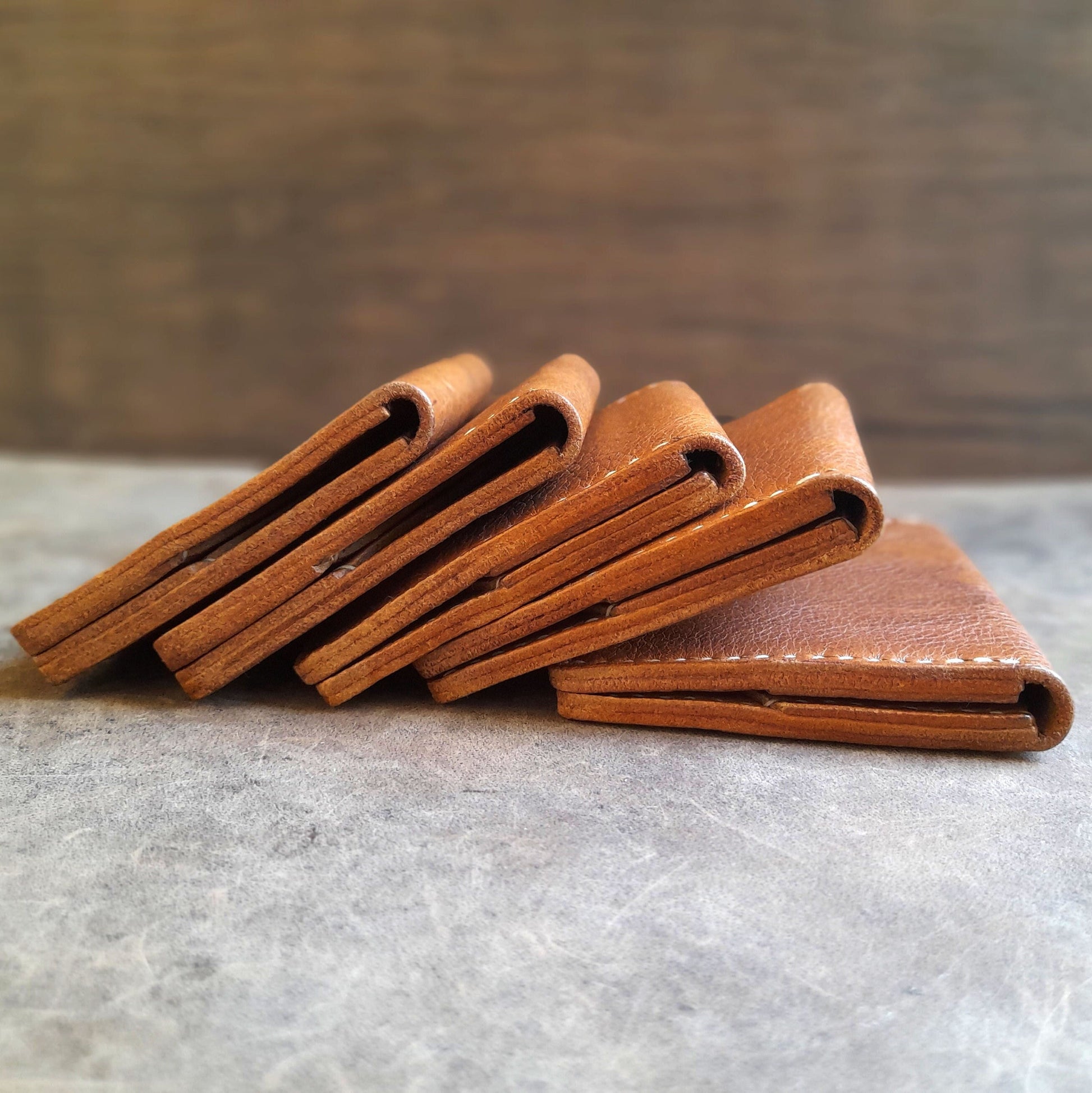 side view of the slim bifold wallets