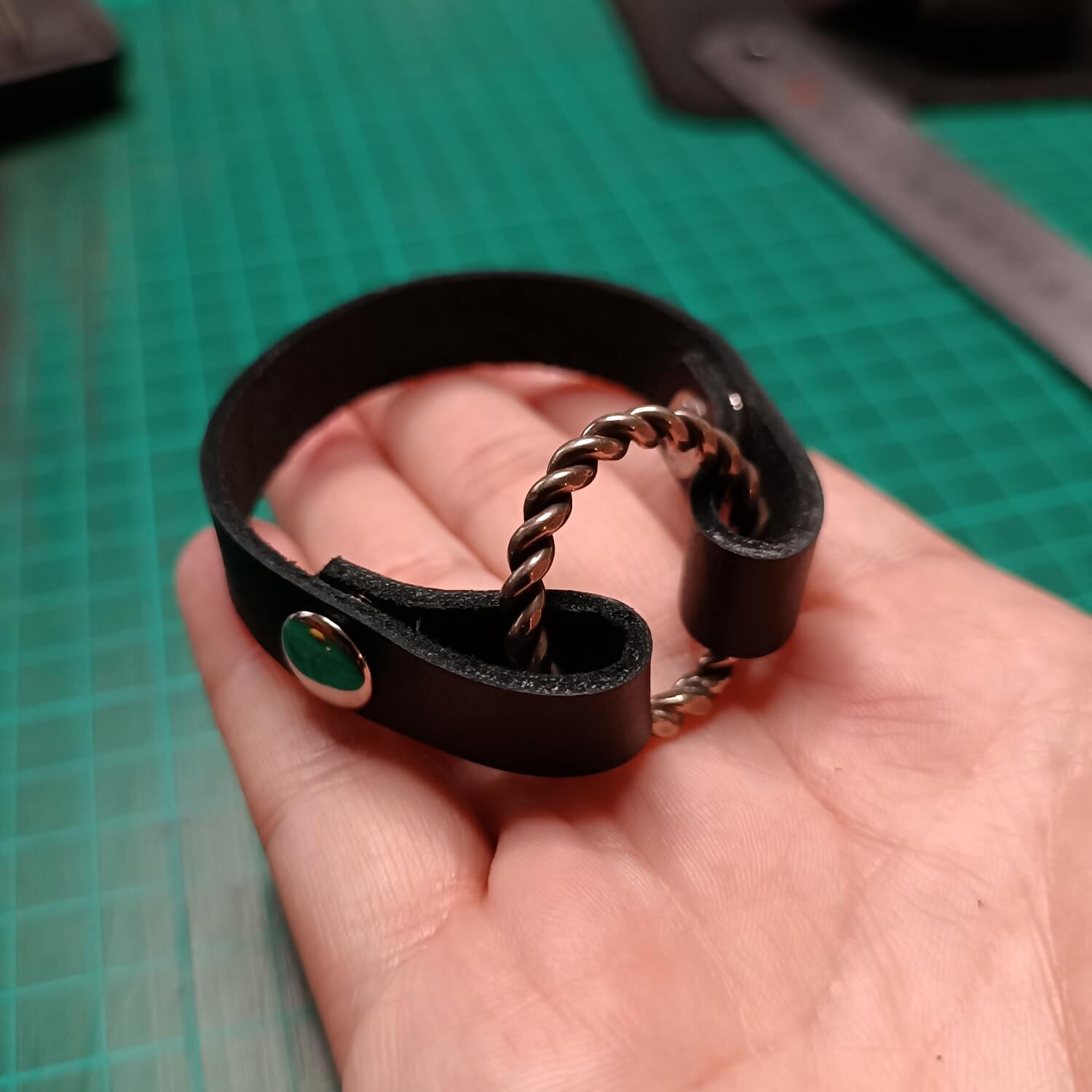 Minimalist Leather Ring Holder Bracelet | Custom Wedding Band