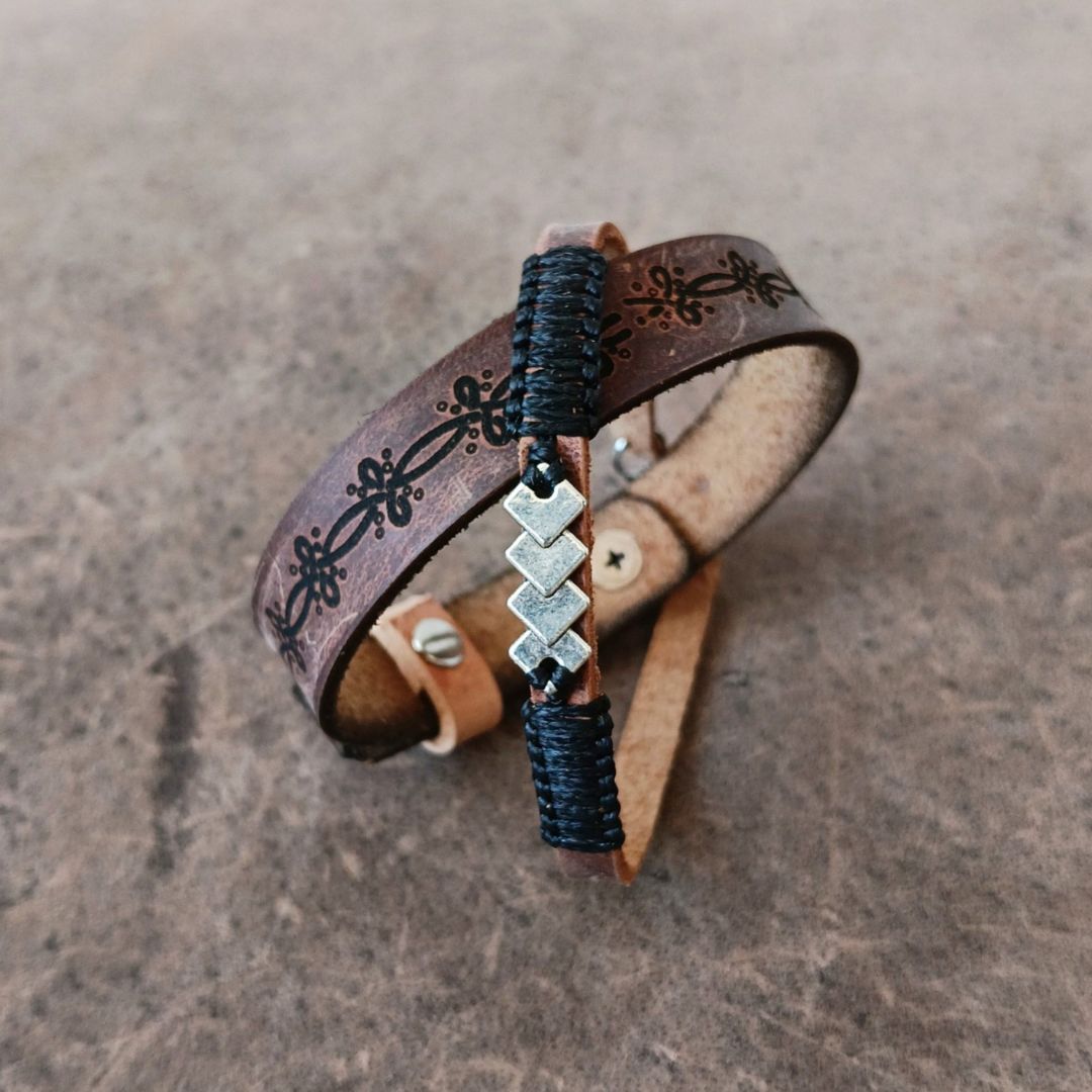 geometric bracelets set close up view