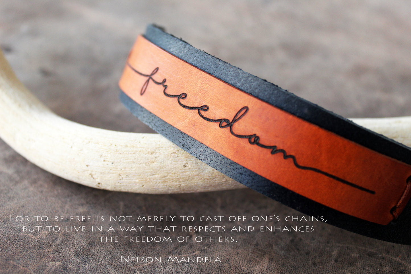 Freedom Leather Cuff Bracelet