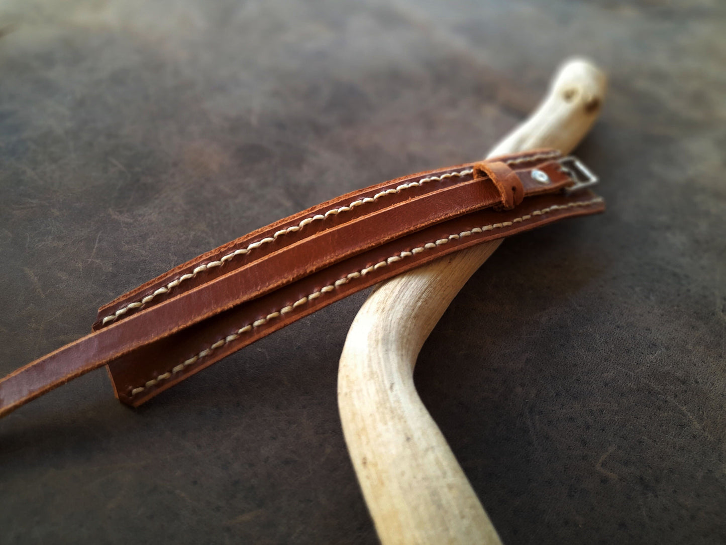 Wide Brown Leather Cuff Bracelet