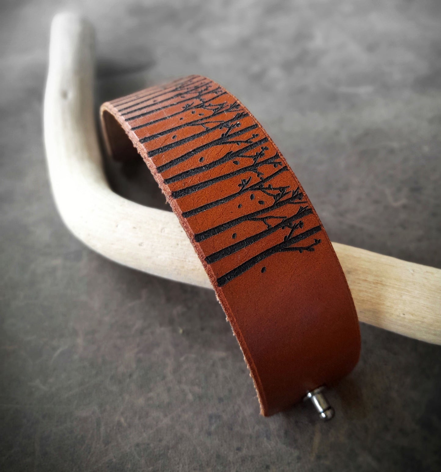 Tree Leather Cuff Bracelet