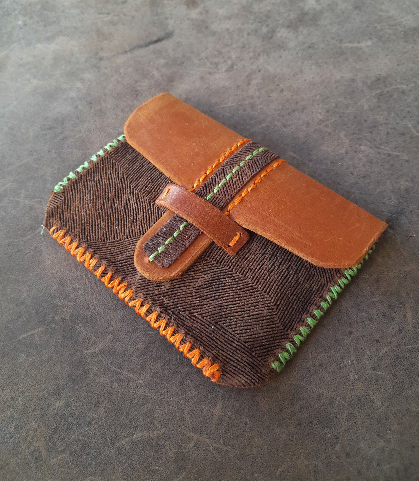 Earthy Tones Leather Clutch Wallet