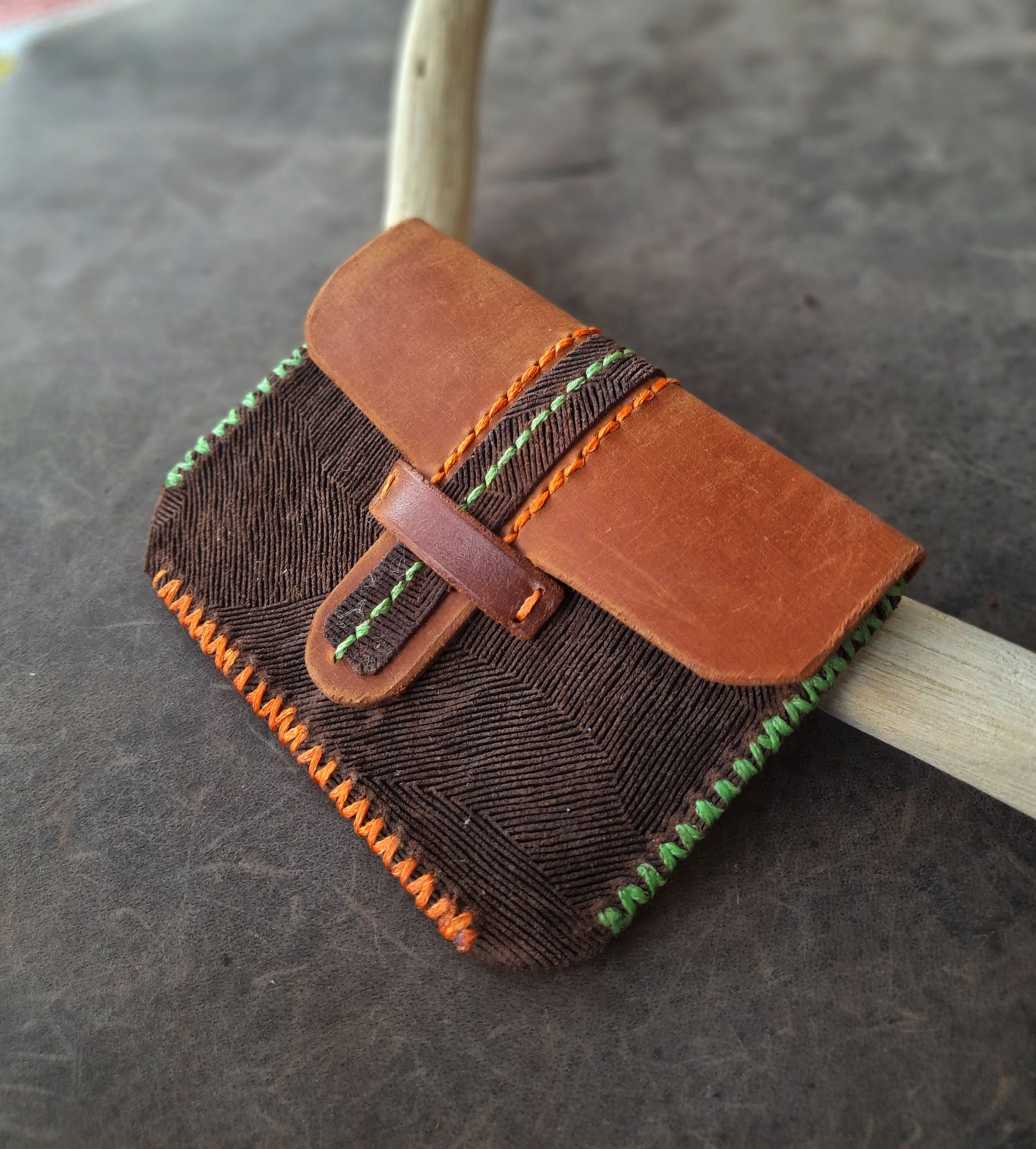 Earthy Tones Leather Clutch Wallet