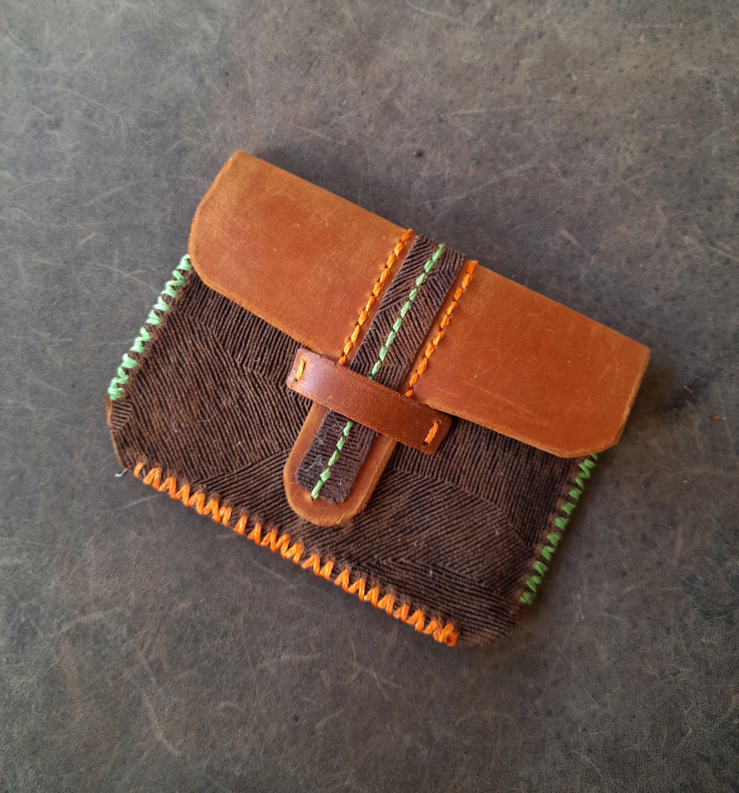 Earthy Tones Leather Clutch Wallet