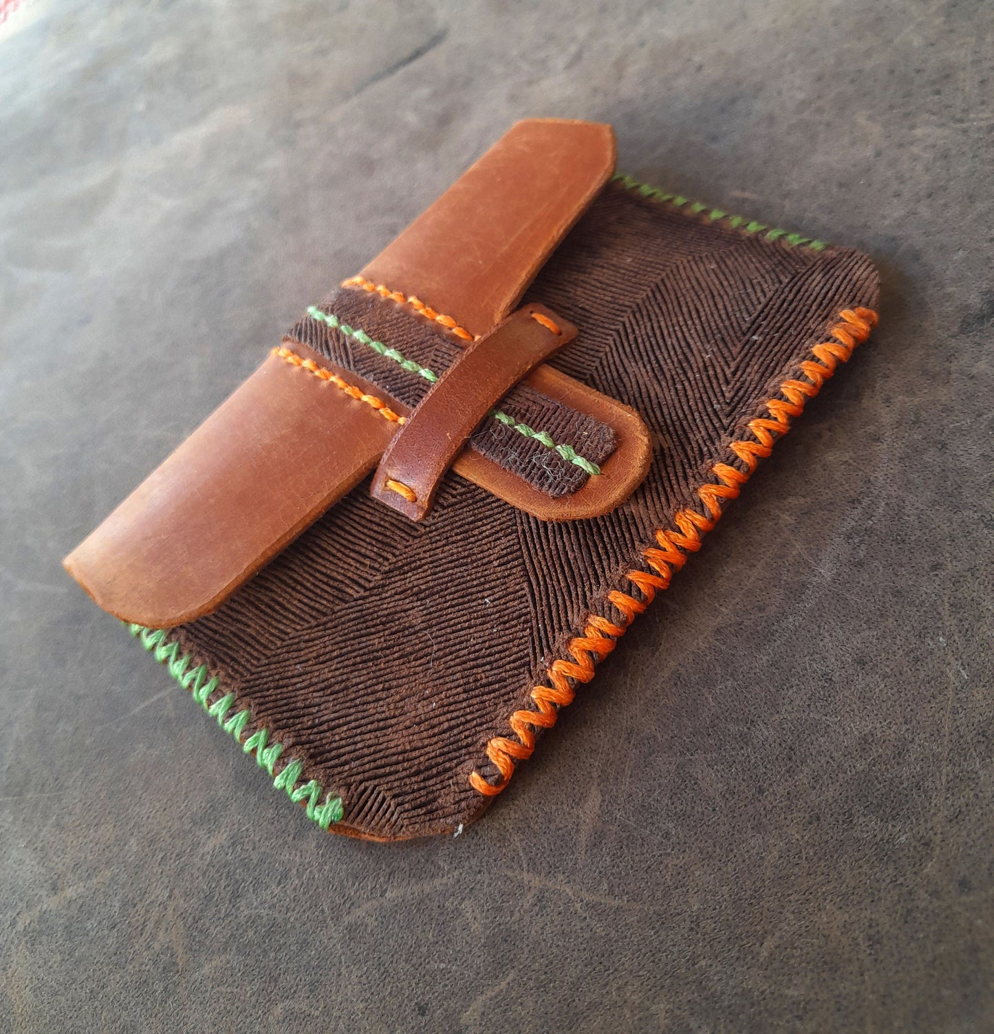 Earthy Tones Leather Clutch Wallet