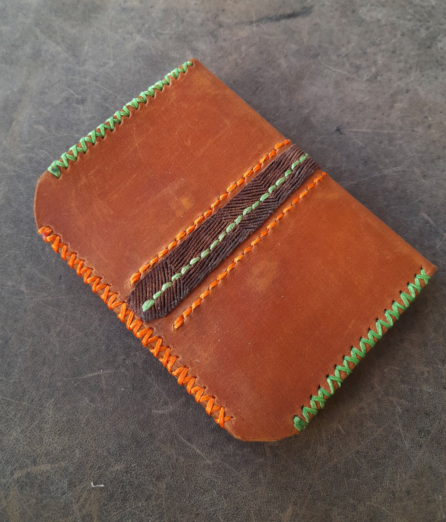 Earthy Tones Leather Clutch Wallet