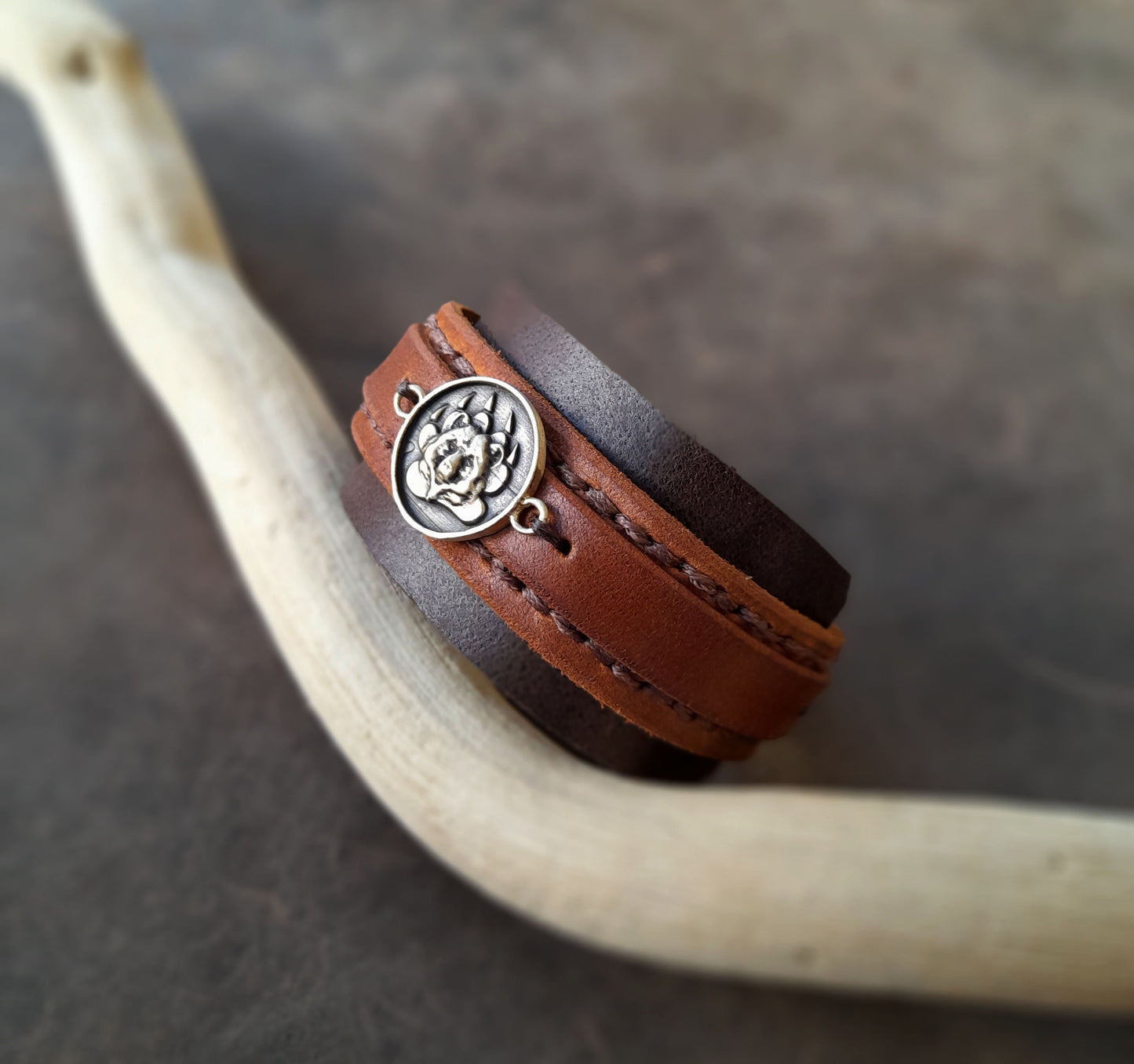 Dark Brown Bear Cuff Bracelet