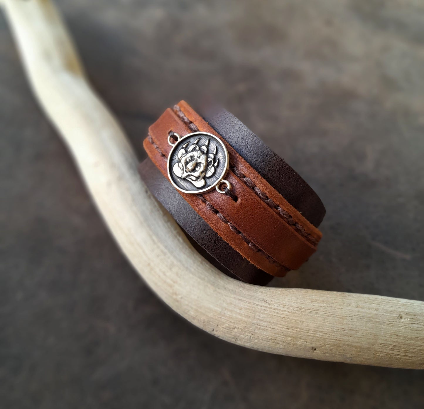 Dark Brown Bear Cuff Bracelet