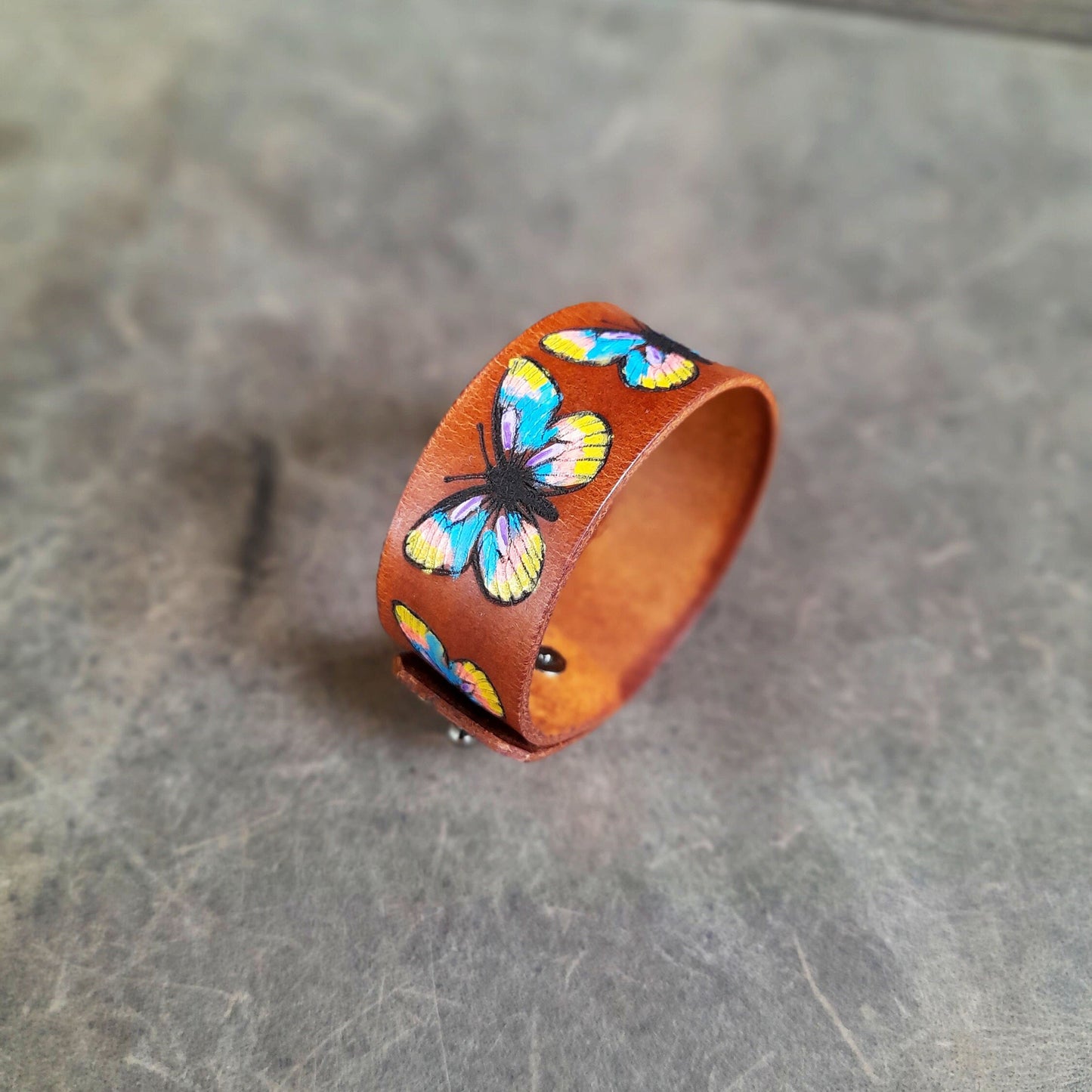 Pride Butterfly Leather Bracelet