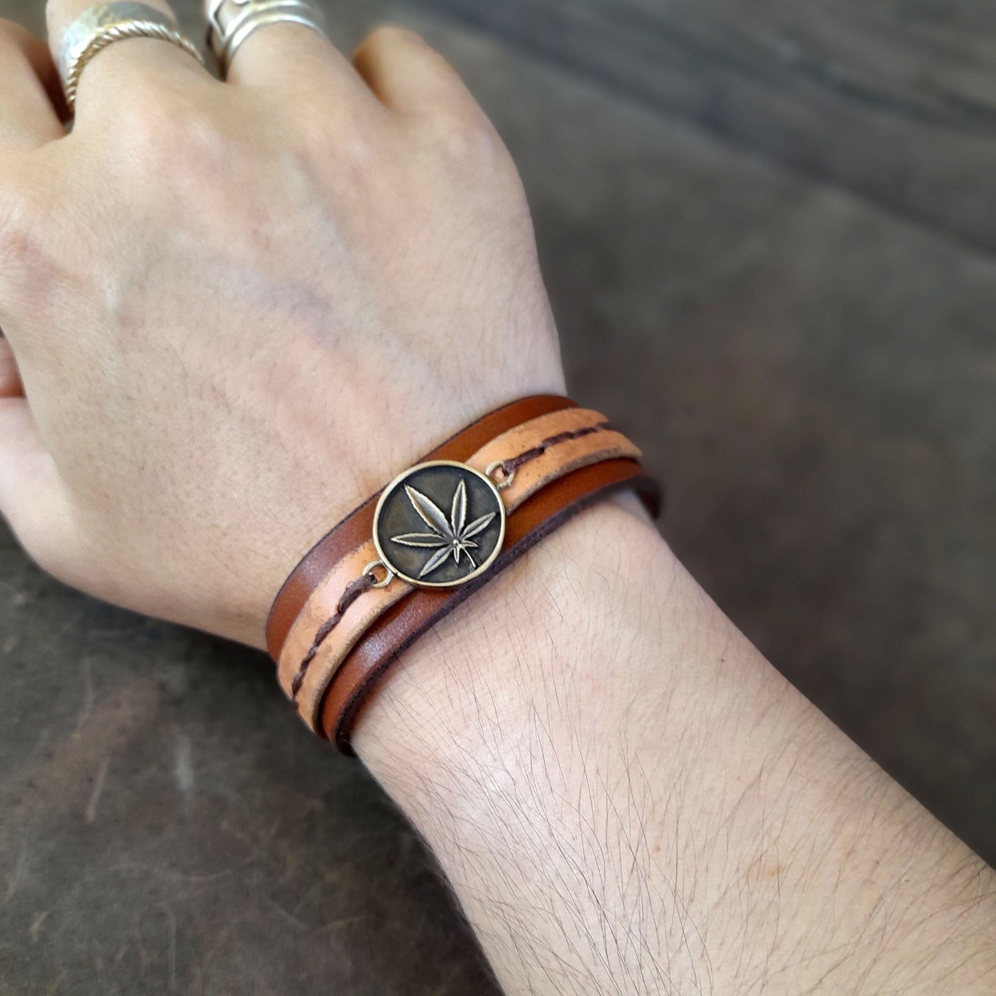 Leaf Leather Bracelet