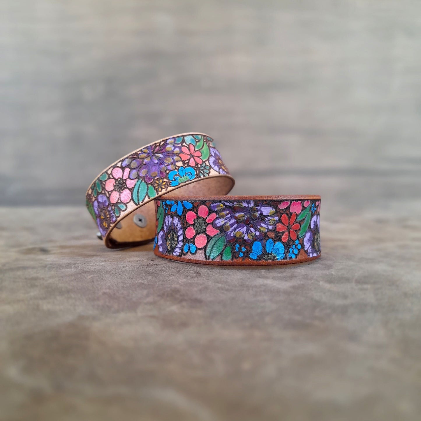 Hand Painted Flowers Bracelet