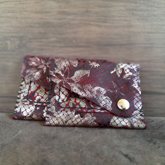 Vintage Style Floral Suede Card Wallet