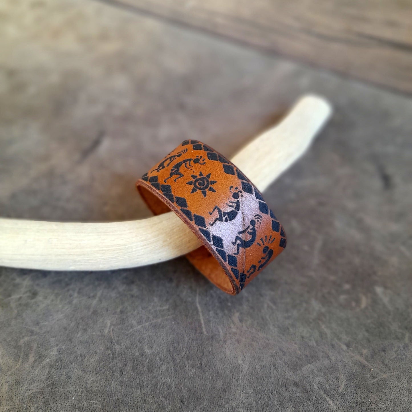 Kokopelli Leather Bracelet