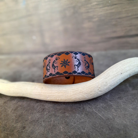 Kokopelli Leather Bracelet